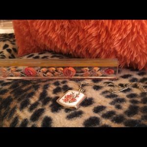 Vintage Gold Avon Flower Necklace and Lucite Ruler